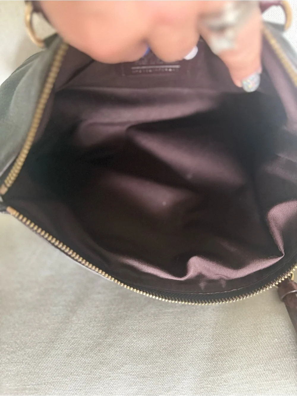 COACH Mini Emma Satchel Black Pebbled Leather Mixed with Signature Canvas